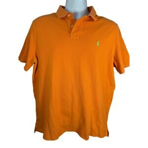 Polo Ralph Lauren orange polo with Green Pony Classic fit size large